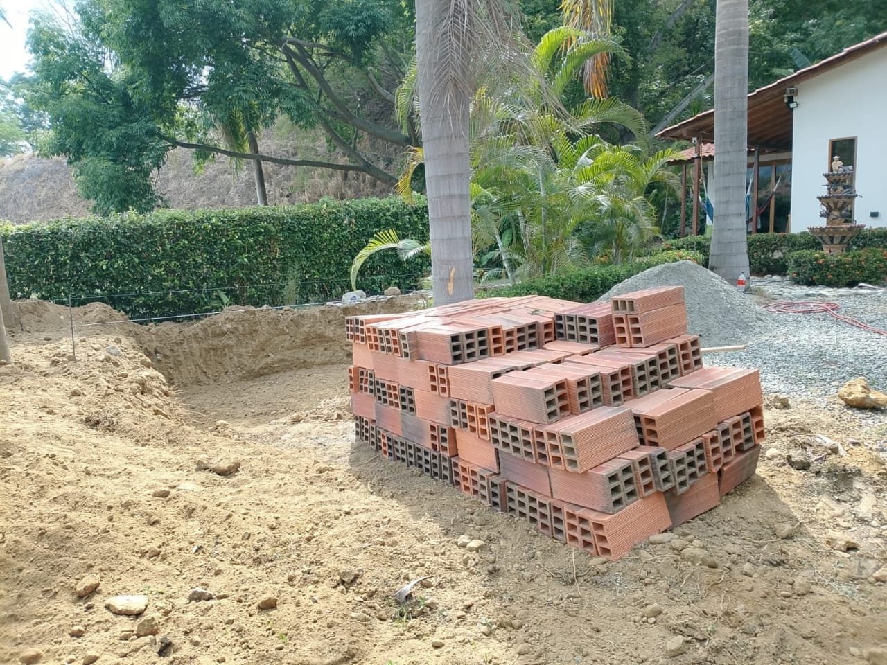 Brickwork and materials on site